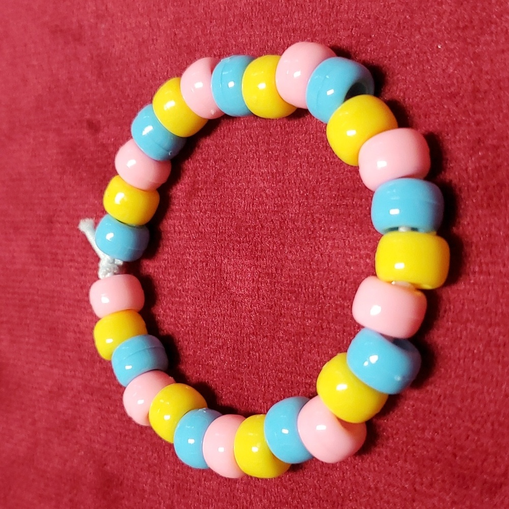 Pansexual Pride Flag Pony or Kandi Bead Bracelet